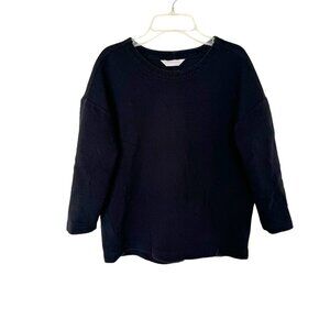 Everlane Black Pullover Sweatshirt 3/4 Sleeve Womens Size Small